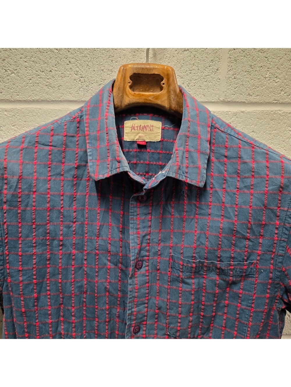 Vintage Altamont Long Sleeve Flannel Men Shirt Plaid Cotton Medium 20x31
